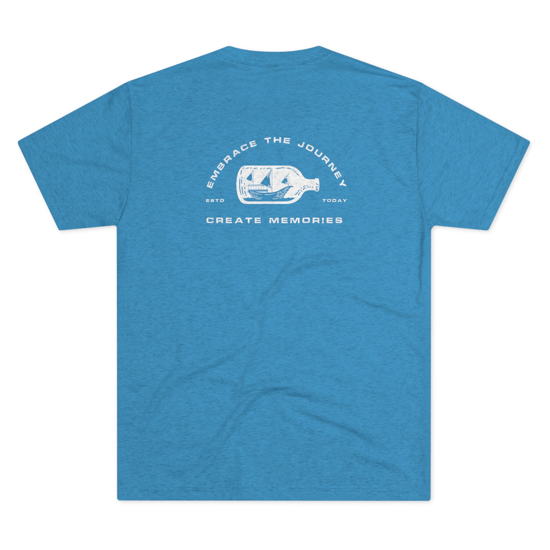 Bottleboat Embrace The Journey t-shirt, Front + Back